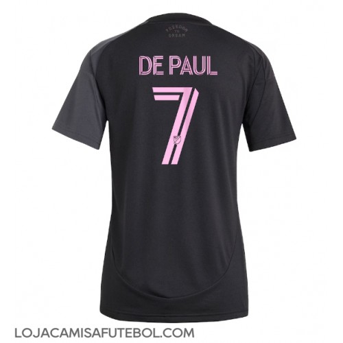 Camisa de Futebol Inter Miami Rodrigo De Paul #7 Equipamento Secundário Mulheres 2025-26 Manga Curta